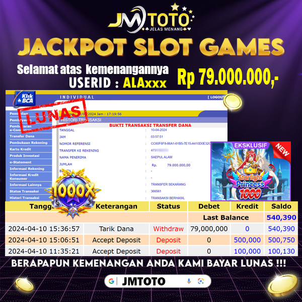 bukti-jackpot-tanggal-10-04-2024-menang-di-slot-games-starlight-princess-1000-pragmatic-play-rp-79000000-06-57-50-2024-04-12
